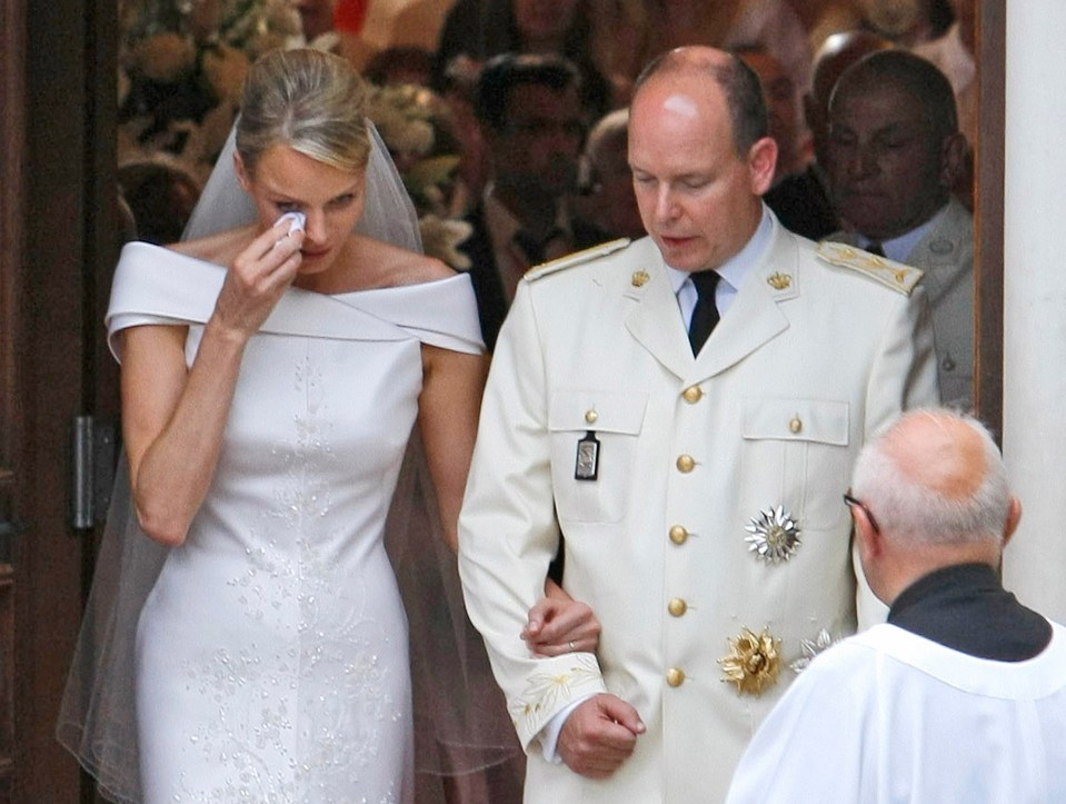 Princess Charlene was pictured sobbing on her wedding day
