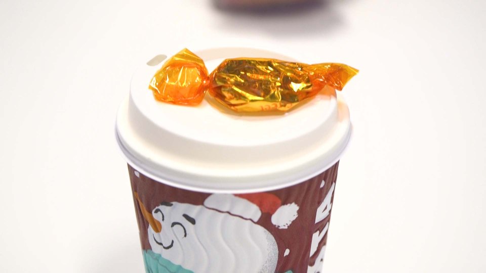The latte tasted just like a Quality Street toffee