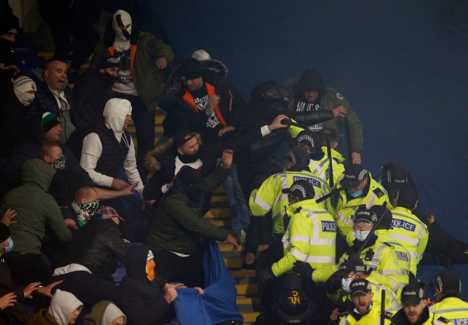 Legia Warsaw fans attacked police in the stands