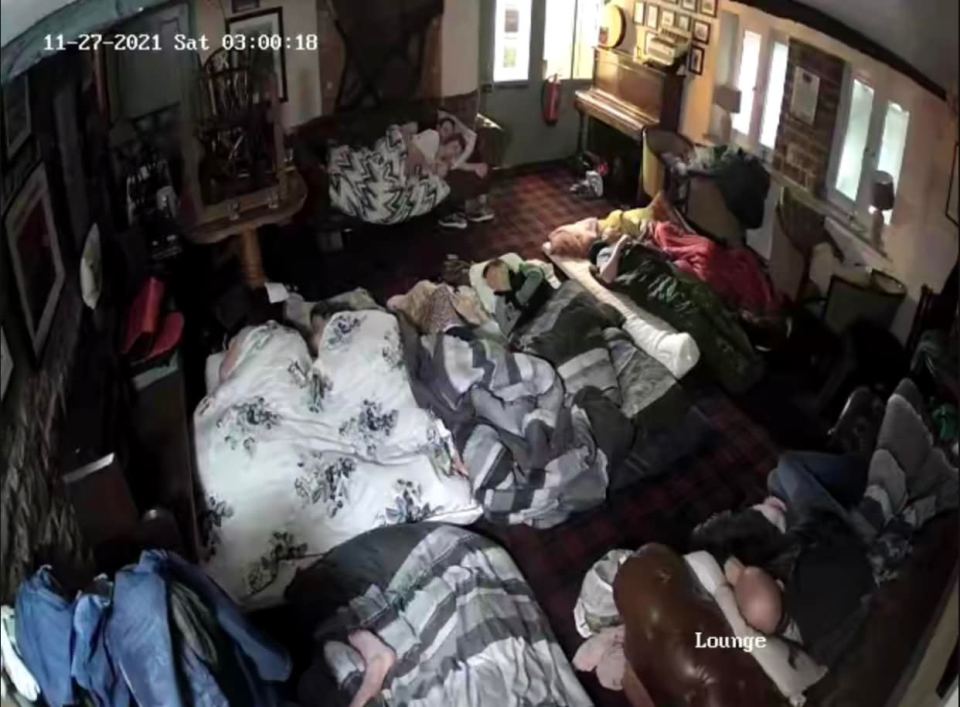 Customers have had to bed down in the pub from Friday night
