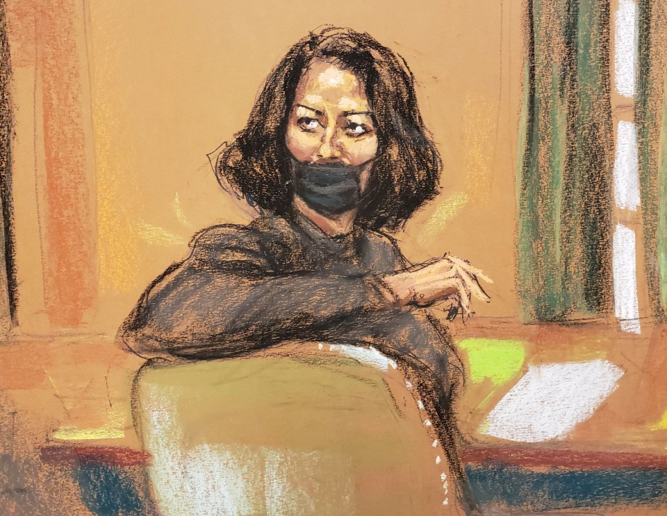 Ghislaine Maxwell sits during jury selection - with the main part of the case expected to begin today in New York