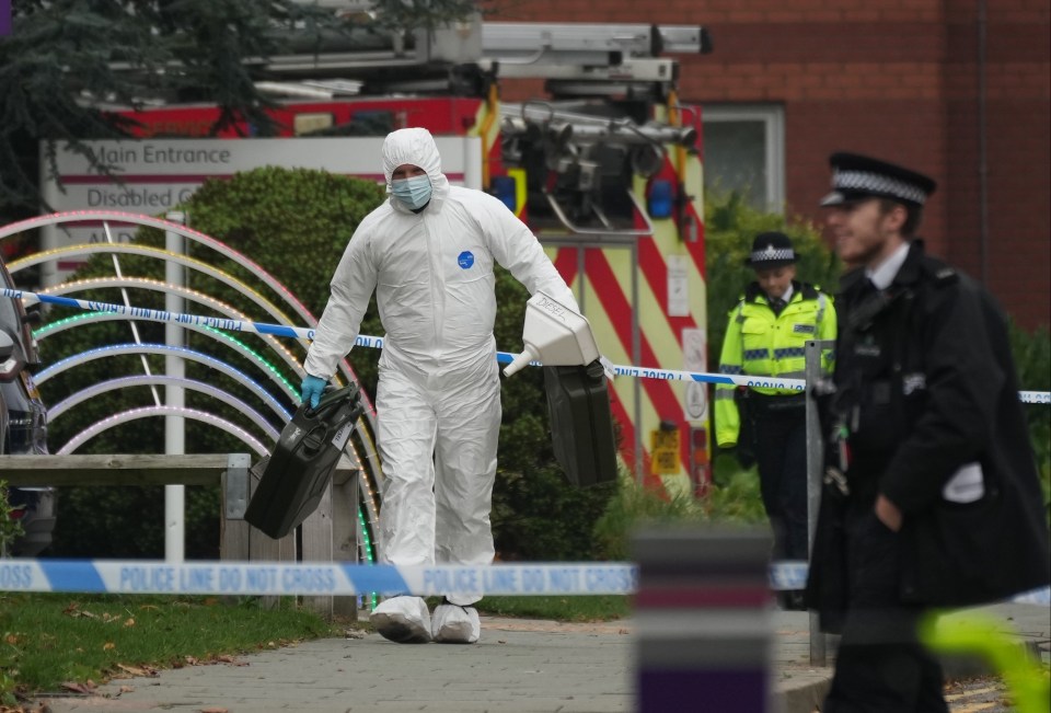 Counter-terrorism officers are investigating a car blast at a hospital