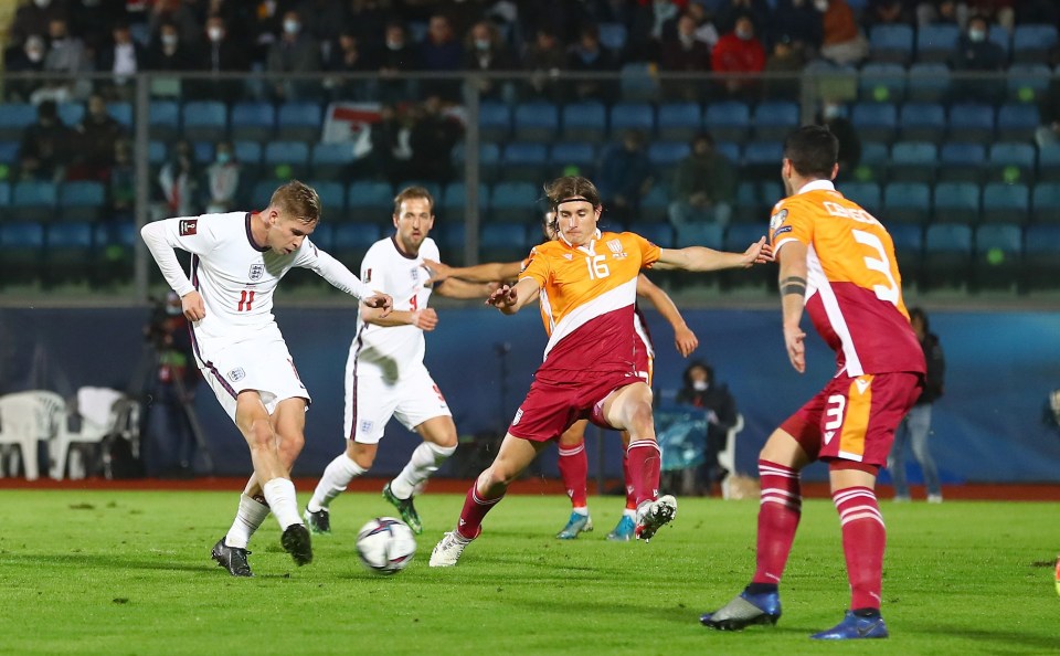 Arsenal ace Emile Smith Rowe scored his first England goal on his full debut for the senior side