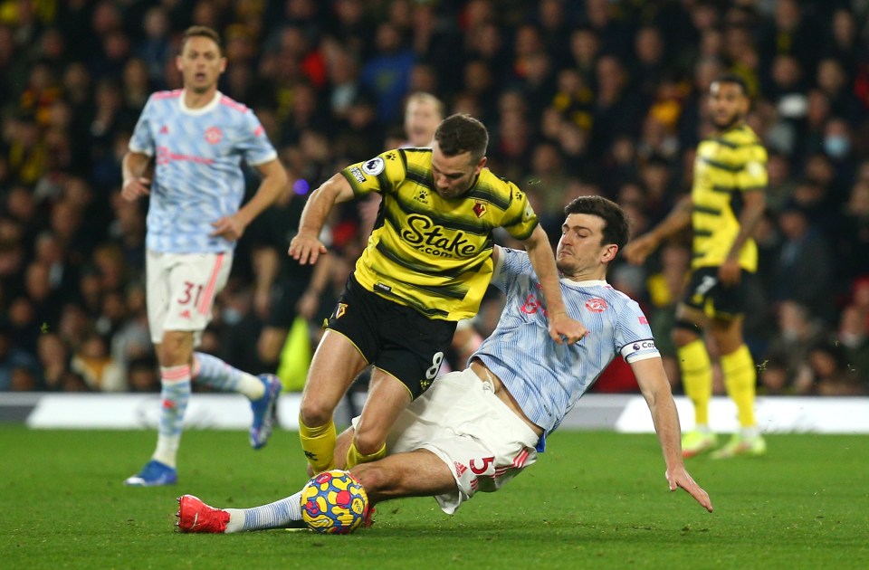 Harry Maguire was sent off in the 69th minute after being shown two yellow cards