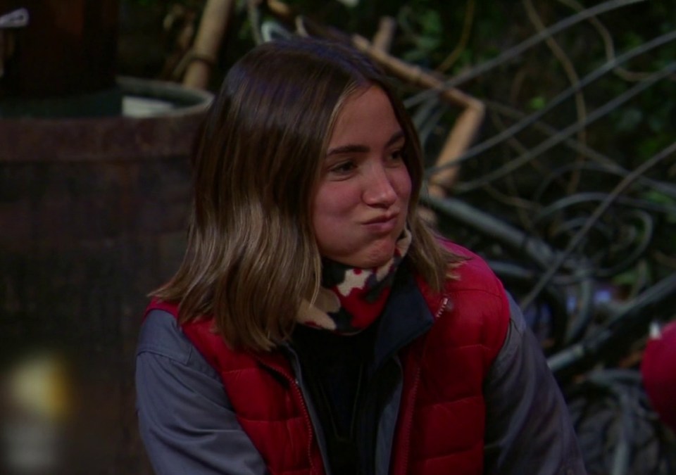 The I'm A Celeb star revealed the cheek-puffing move on ITV this afternoon