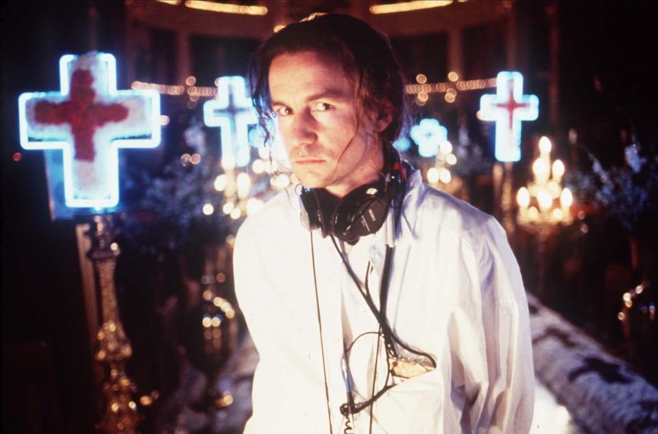 The filmmaker on set of 1996's Romeo + Juliet