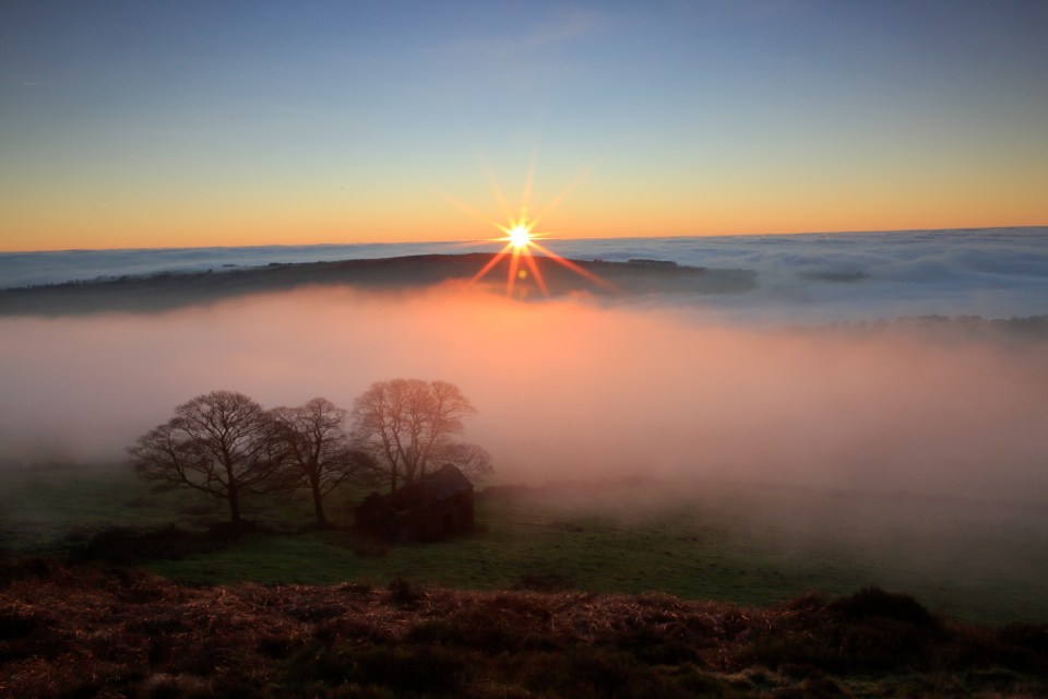 It was a misty start to the day in The Roaches in the Peak District earlier this week