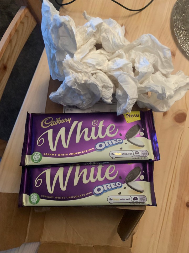 Daniel Carroll found two 120g Cadbury Oreo White Chocolate bars wrapped inside the toilet roll, instead of his £1,000 phone after DHL failed to deliver the Christmas present