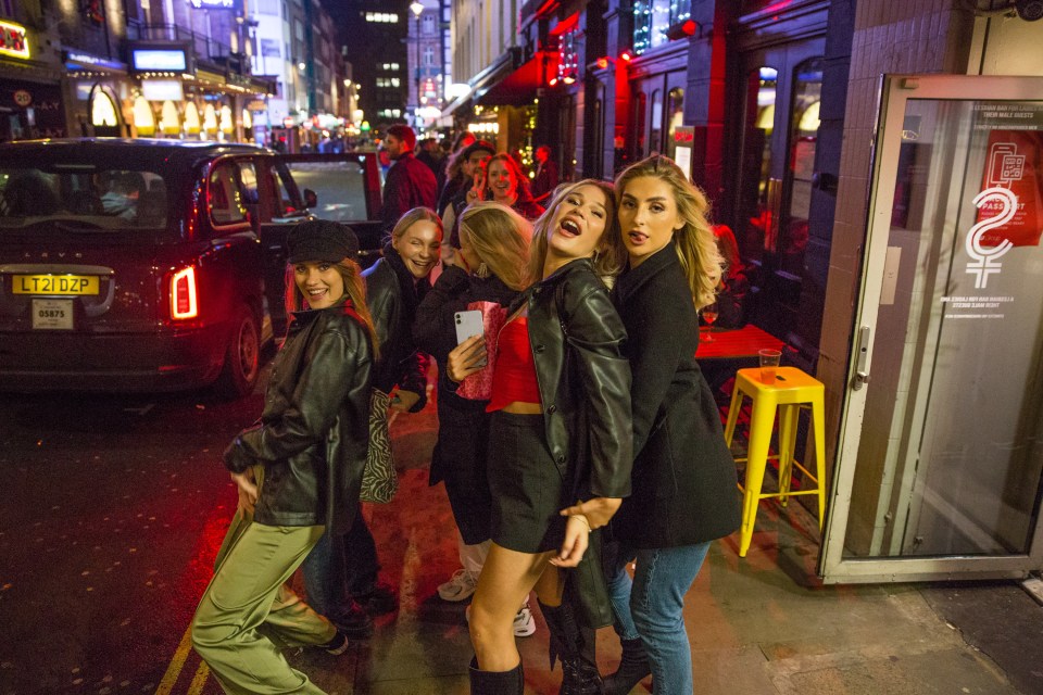 A girl gang parties in Central London