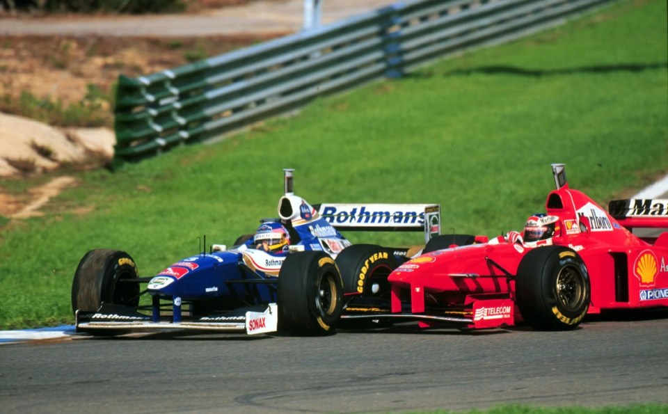 Jacques Villeneuve and Schumacher collided in Jerez