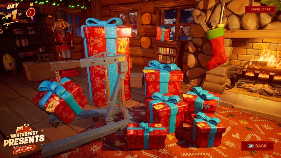 Fortnite is showing a huge pile of gifts from Spider-Man's MJ for some players