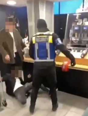 A McDonald's customer was PUNCHED in the face and dragged along the floor by a security guard