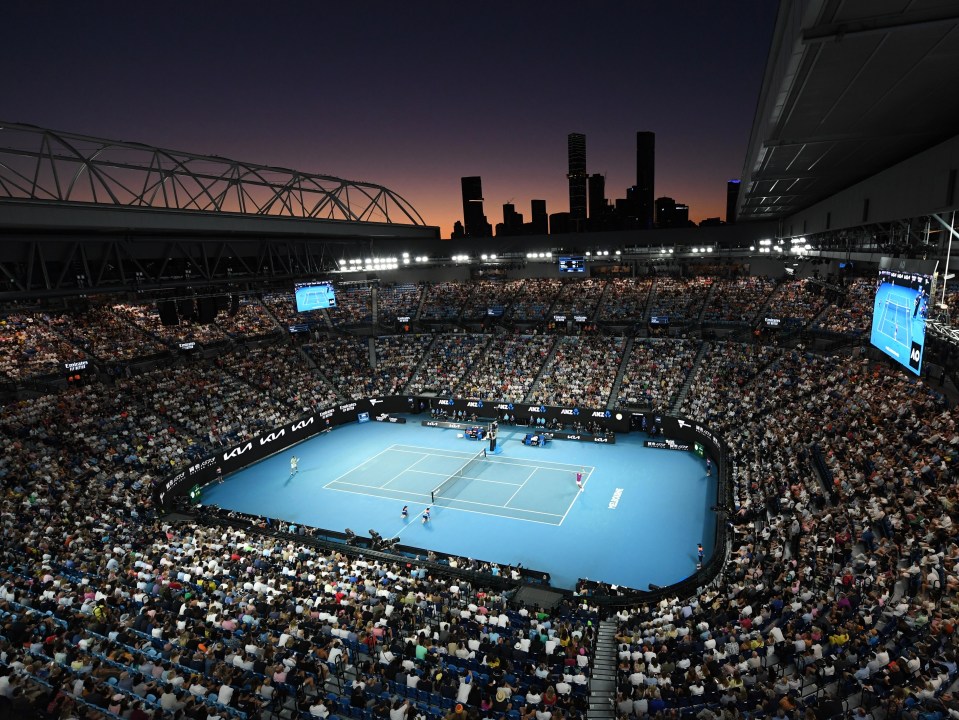 The Melbourne sky put on a show like the players on the court