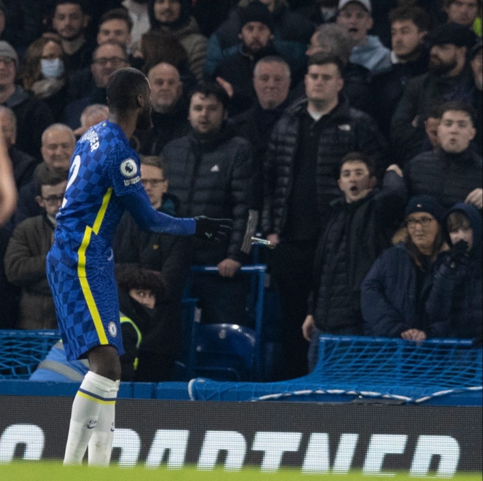 Reports claim it was thrown by Tottenham fans at Stamford Bridge