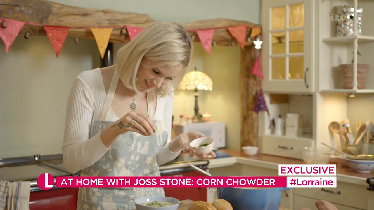 Joss showed off her cooking skills