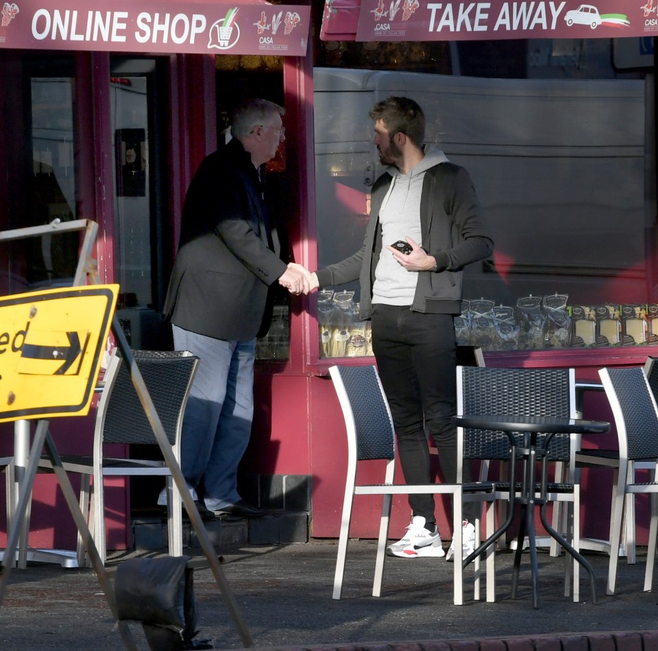 Man Utd icons Sir Alex Ferguson and Michael Carrick met up on Tuesday morning