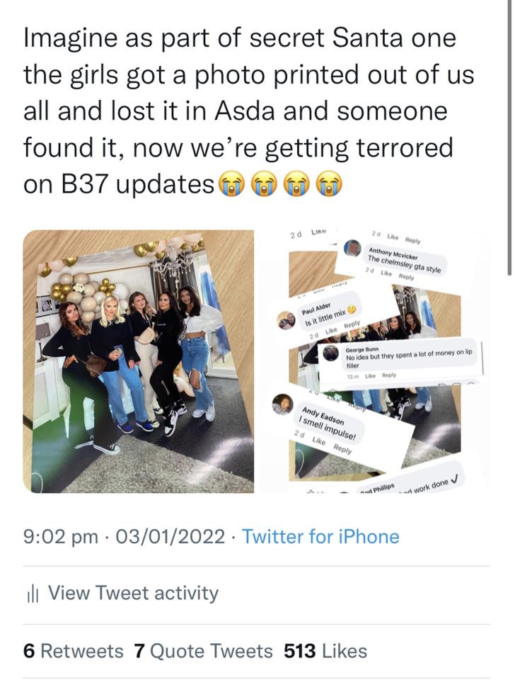 They went to Asda to get the photo framed for a secret santa present