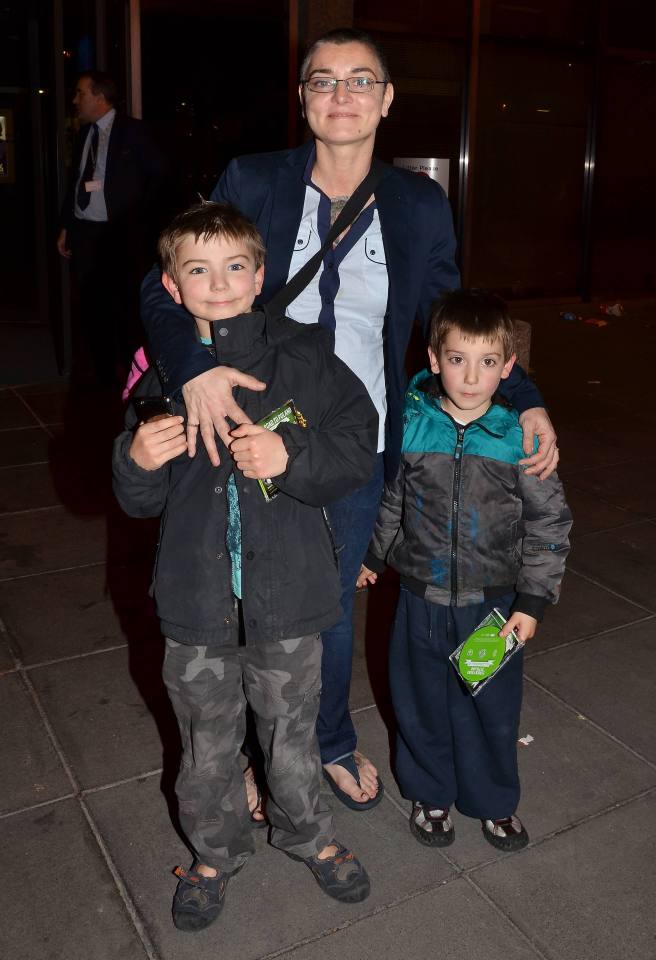 Sinead with sons Shane and Yeshua
