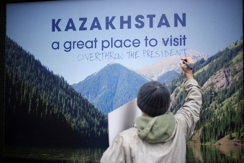 Kazakh protesters want to see President Kassym-Jomart Tokayev removed from power