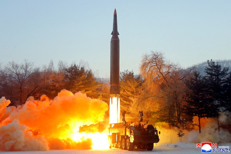 The test firing of a hypersonic missile in North Korea on January 5