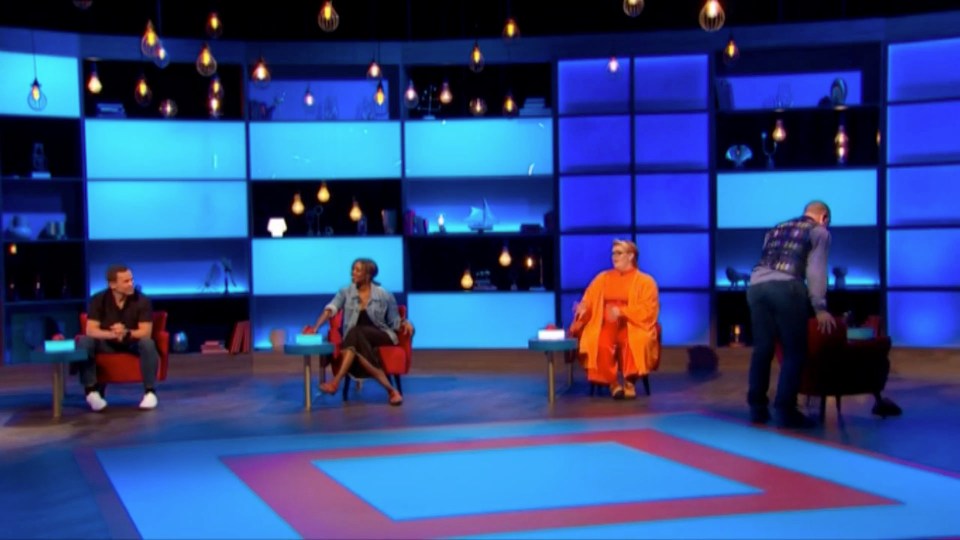 Rufus chucked the chair when he lost out the final round to Scott Mills