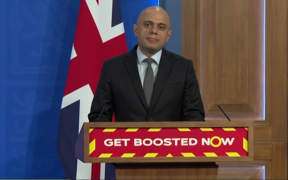Health Secretary Sajid Javid giving a press conference tonight