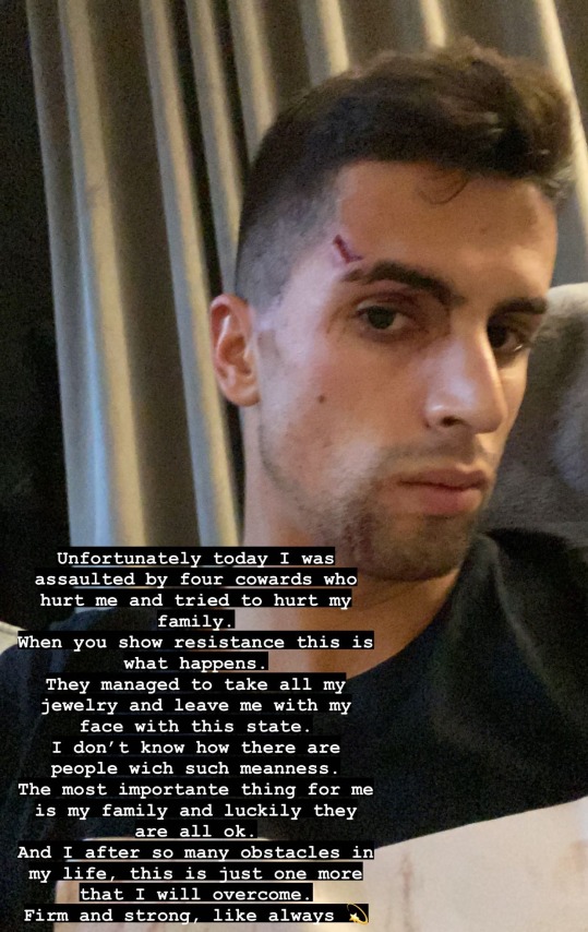 Man City's Joao Cancelo shared a snap of his battered face on Instagram