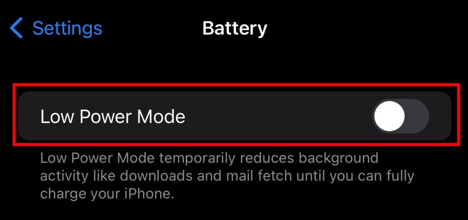 Low power mode