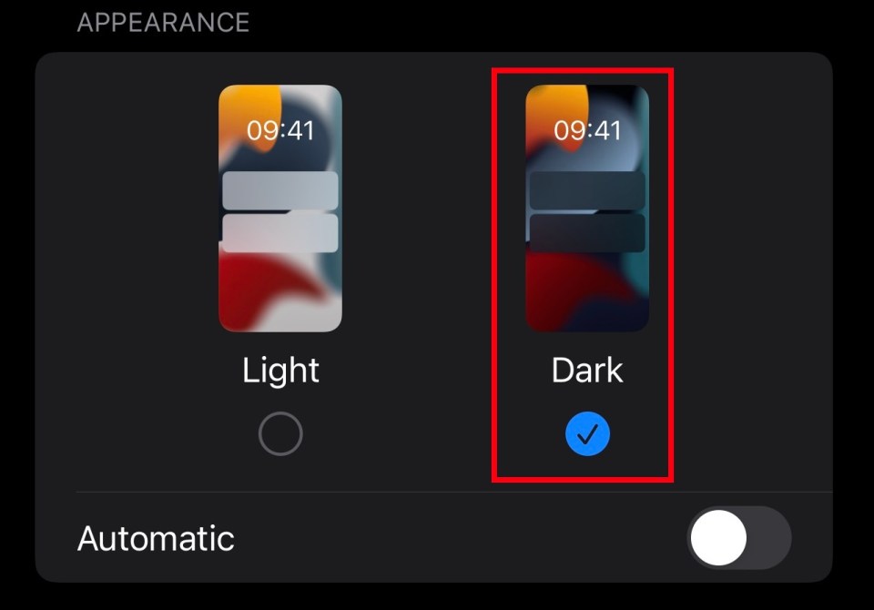 Turn on dark mode