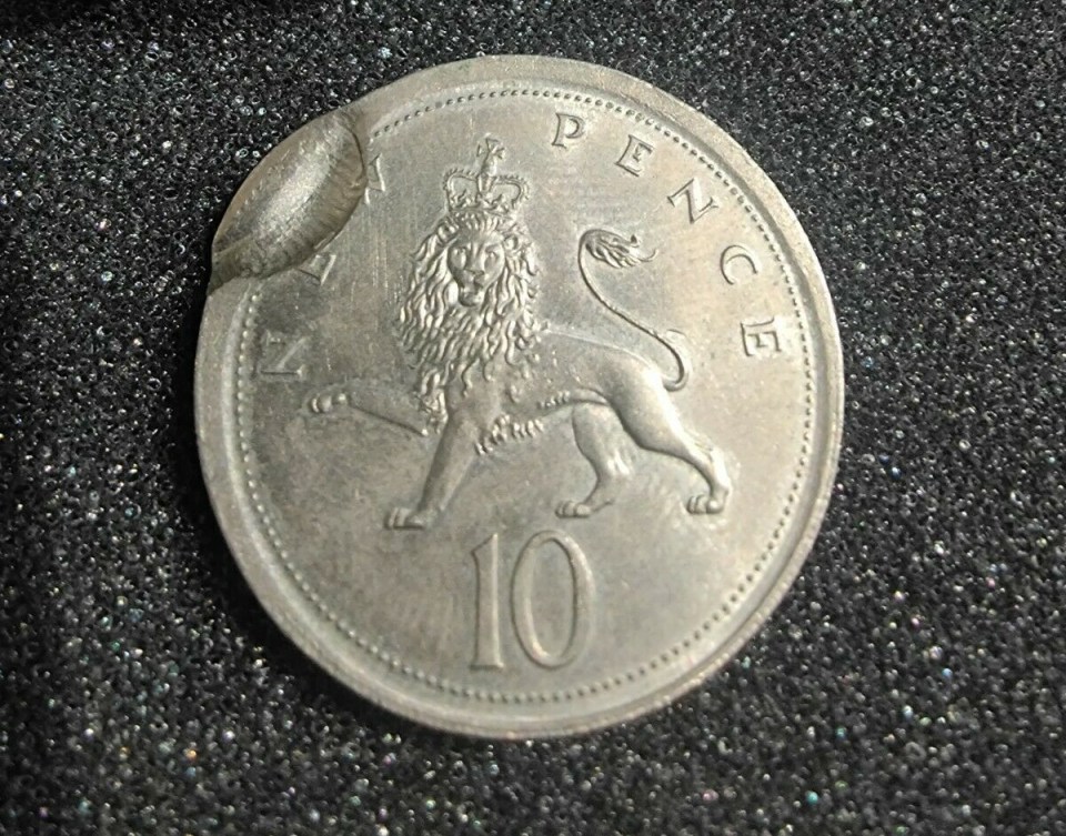 The rare 10p has been misstruck in the top left corner - but that's only made it more valuable to collectors