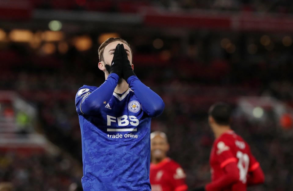 It was a frustrating night for James Maddison and Leicester