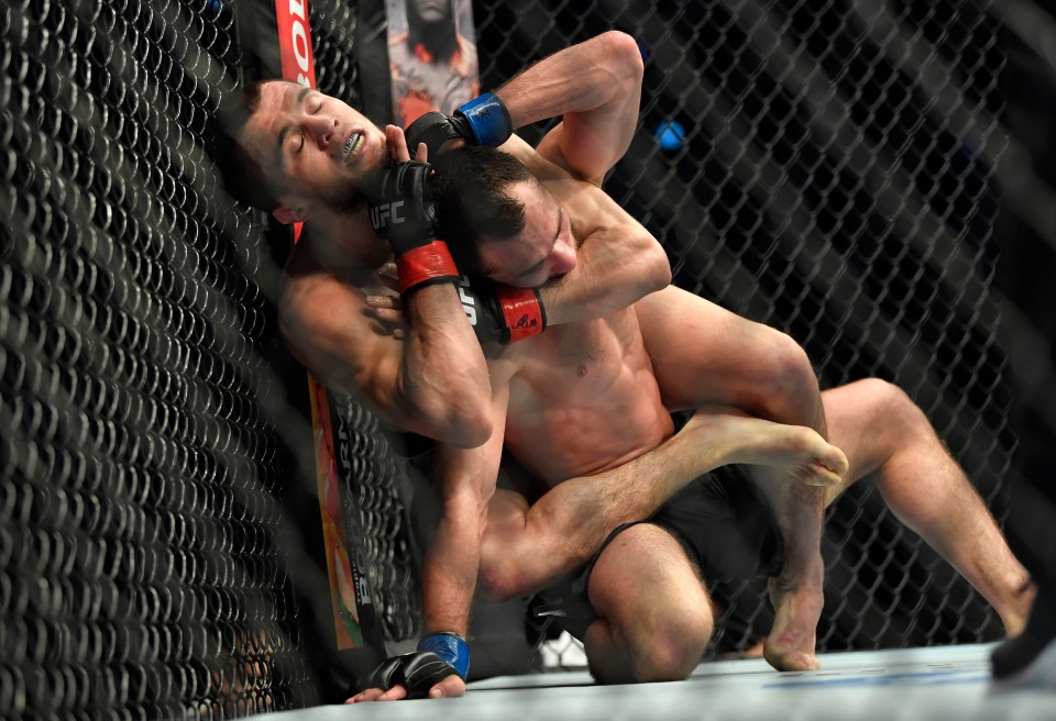 Umar Nurmagomedov choked Sergey Morozov out cold on Fight Island last January