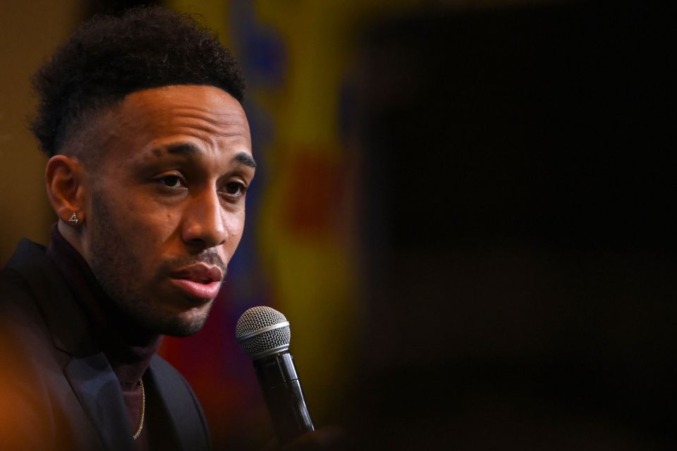 Pierre-Emerick Aubameyang spoke at his official Barcelona unveiling