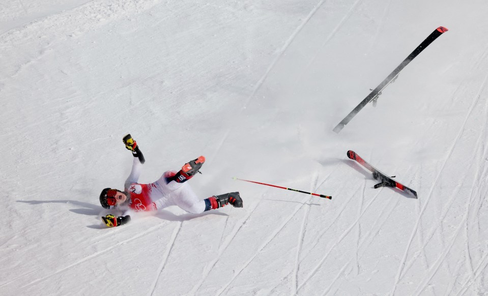 O'Brien suffered the crash after clipping a gate