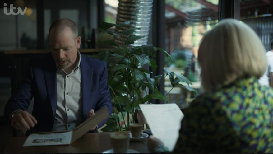 Al Milner arrived to help Sheridan Smith's character Kathy prepare for a legal case