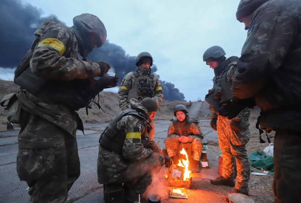Ukrainian forces are defending the capital Kyiv, Ukraine.