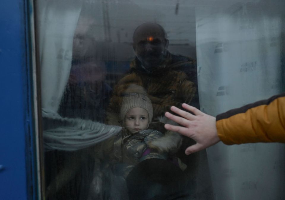 There have been scenes of heartbreak and horror as millions of people leave their homes - and men stay behind to fight