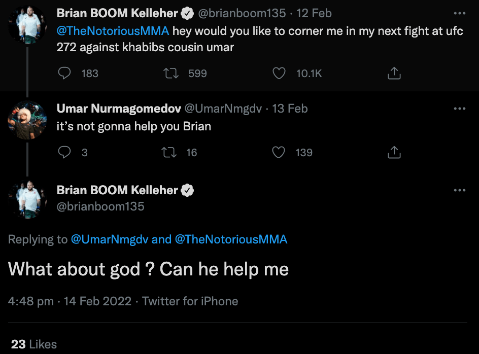 And Boom has called on Conor McGregor to corner him for the fight