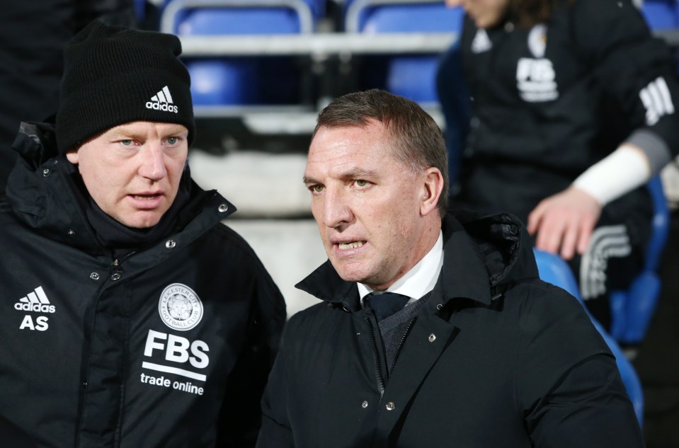 Brendan Rodgers watches on during Leicester's win
