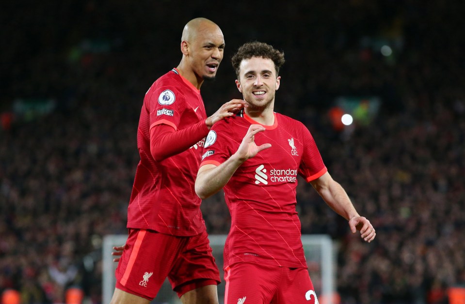 Digo Jota scored twice as Liverpool beat Leicester