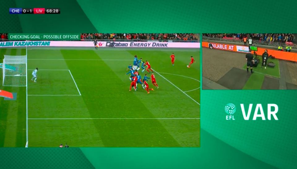 Van Dijk was given offside and alleged to be interfering with play