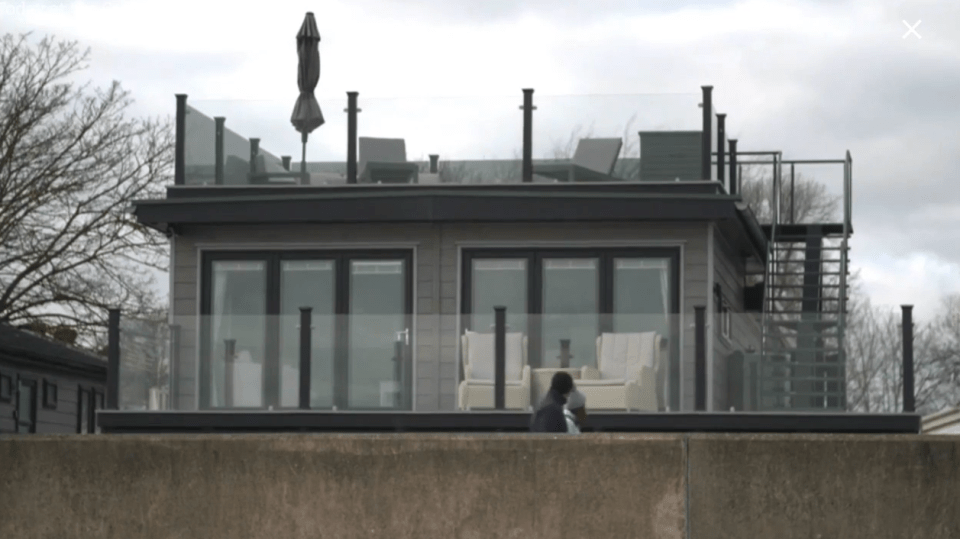 The holiday home has an all grey exterior