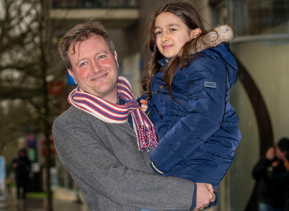 Richard Ratcliffe and daughter Gabriella pictured today