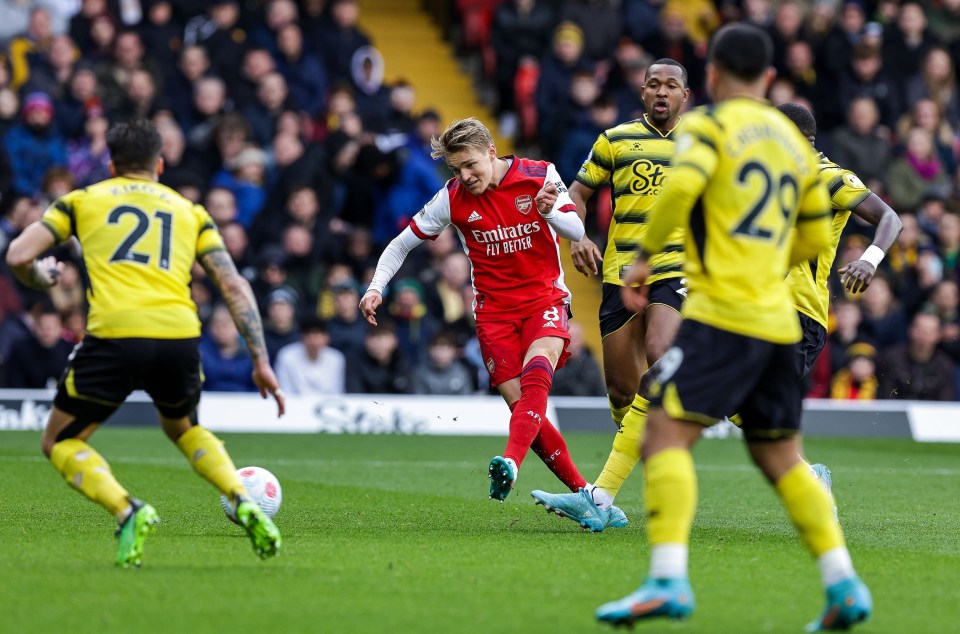 Martin Odegaard opened the scoring for Arsenal