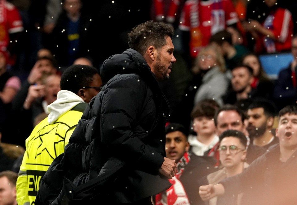 Man Utd will ban fans who threw missiles at Diego Simeone for THREE years