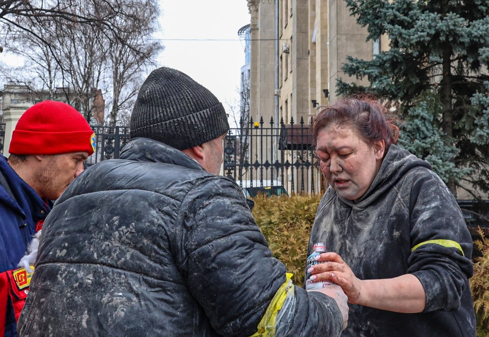 People come to terms with the aftermath of the assault on Kharkiv