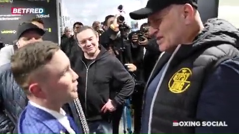 Carl Frampton stood his ground when confronted by John Fury
