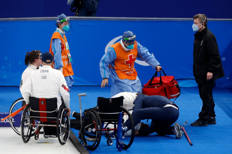 Medics moved in to support the Team GB Paralympic star
