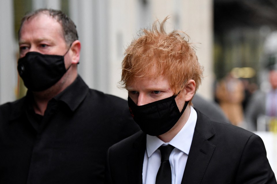 Ed Sheeran outside the Rolls Building of the High Court for his copyright trial