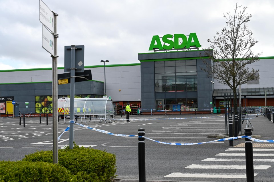 A police presence was in place close to the Asda store in Redditch, Worcs